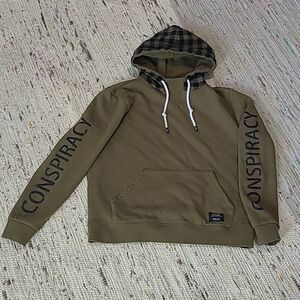UNISEX WESC Conspiracy Hoodie -  Olive Green/Brown - Men's M/Ladies L